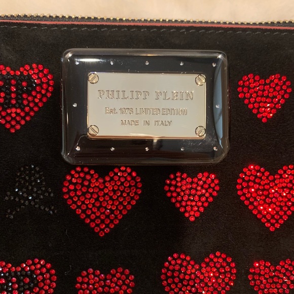 Philipp Plein rhinestone embellished hearts Clutch - Picture 8 of 8